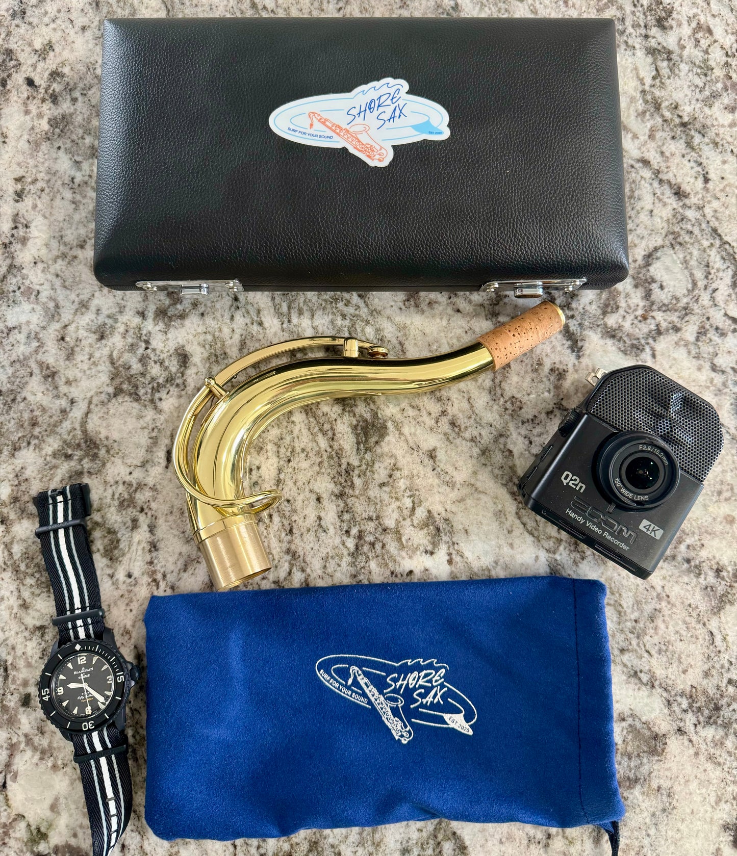 SHORE SAX Mark ONE Neck for Tenor Saxophone: 24k Gold Plate (5 digit sizing)