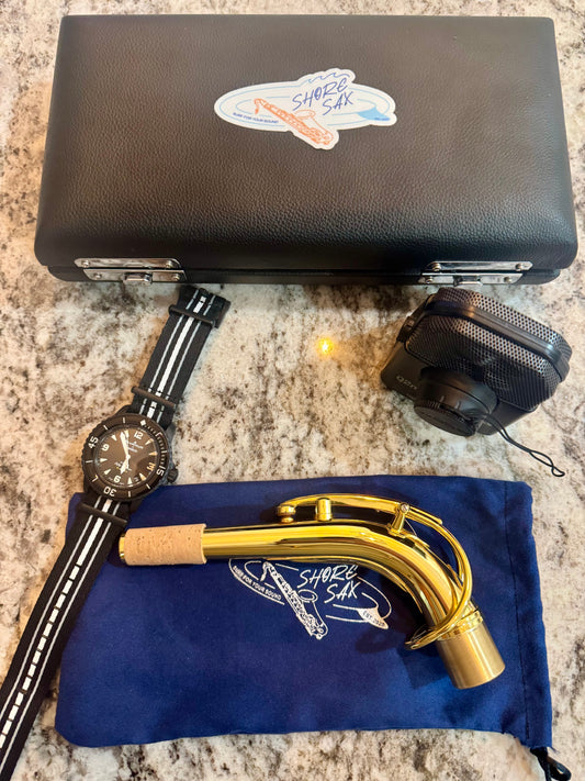 SHORE SAX Mark ONE Neck for Alto Saxophone: 24k Gold Plate