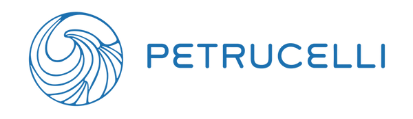 Petrucelli logo with a blue circular design on a white background